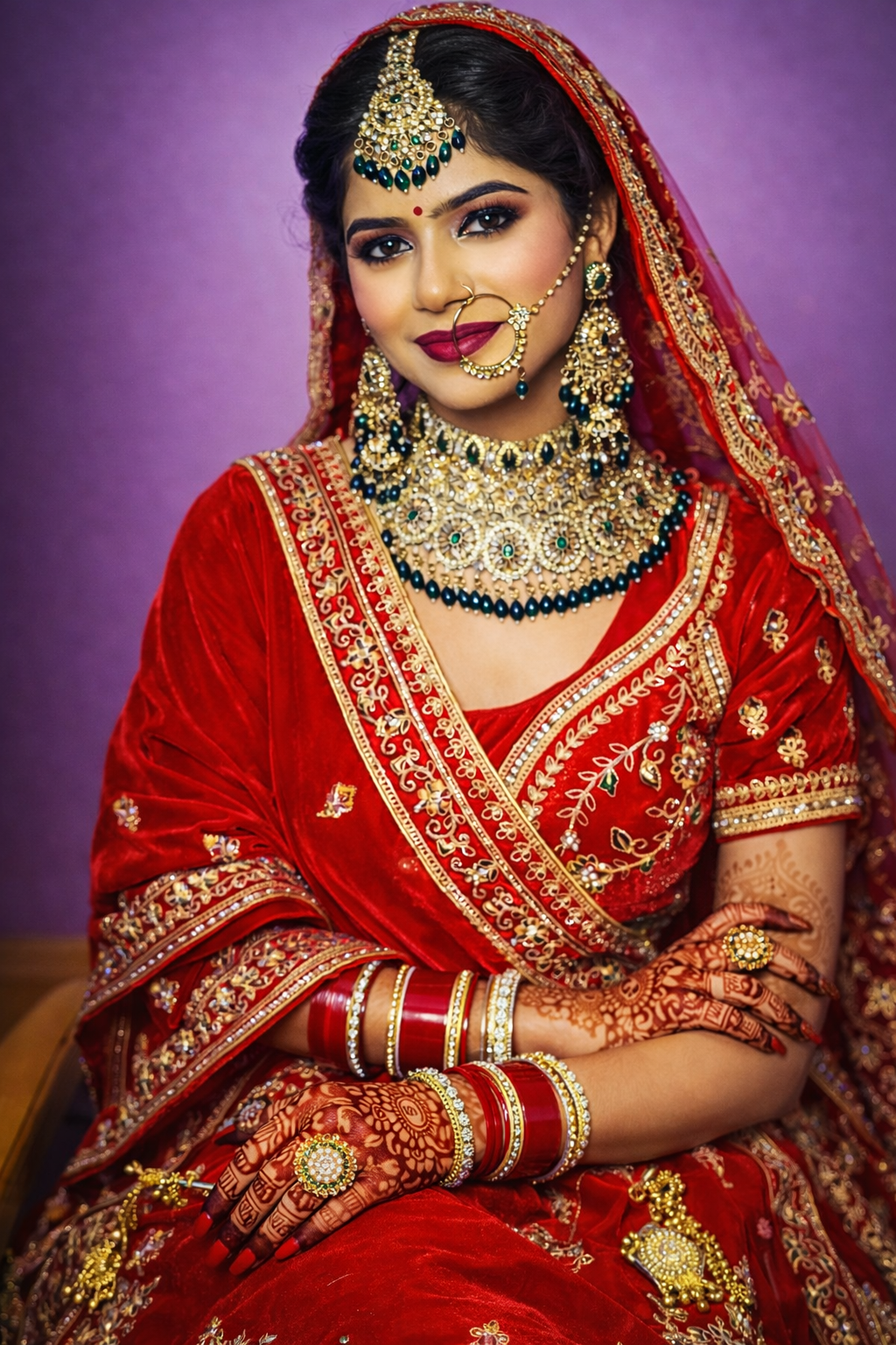 Classic Red Bridal Makeup